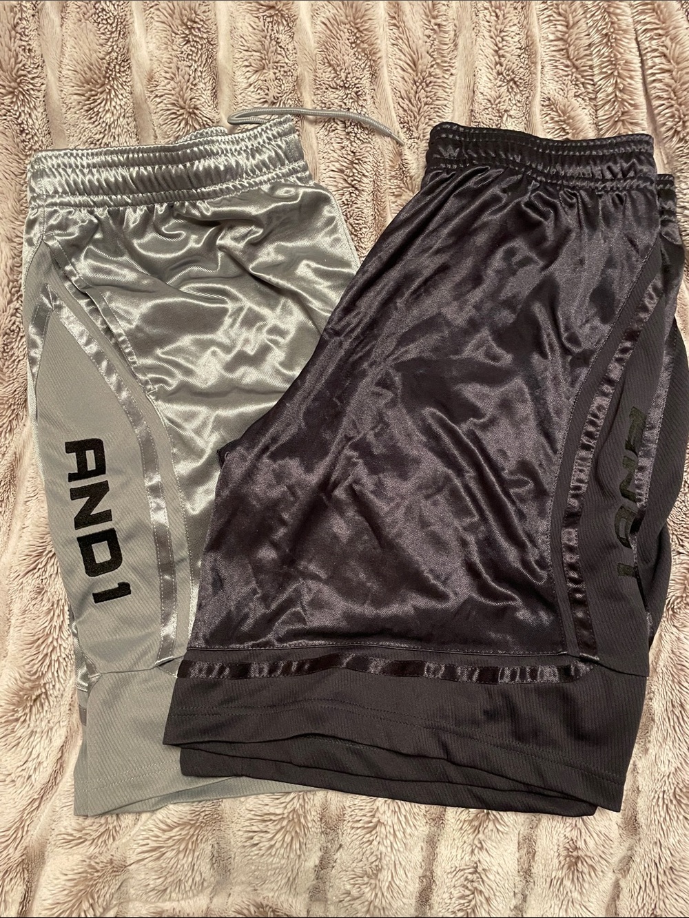 And1 men’s  Athletic Shorts in Black and Silver